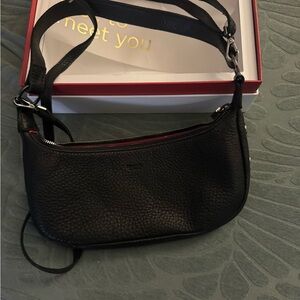 Hammitt Black Leather with Silver shoulder bag with long strap. New Never used.